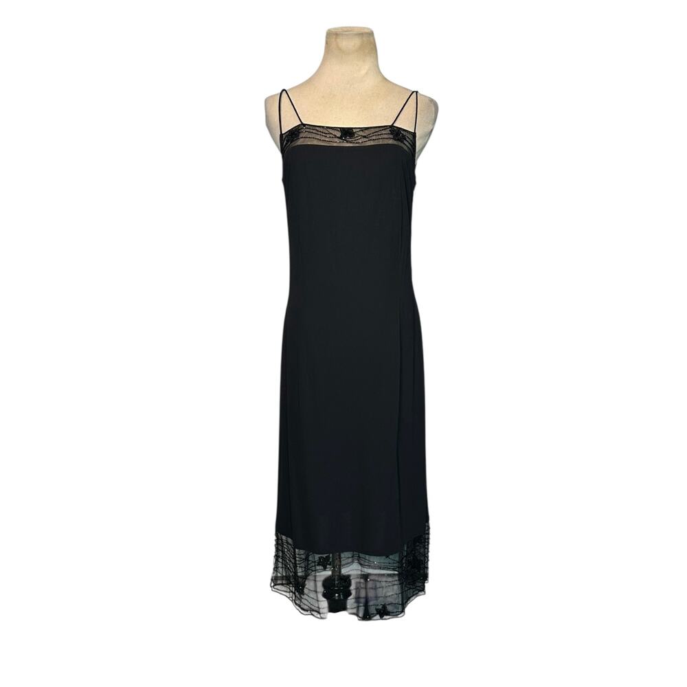 Rimini by Shaw Women’s Black Beaded Midi Party Dress size 8
